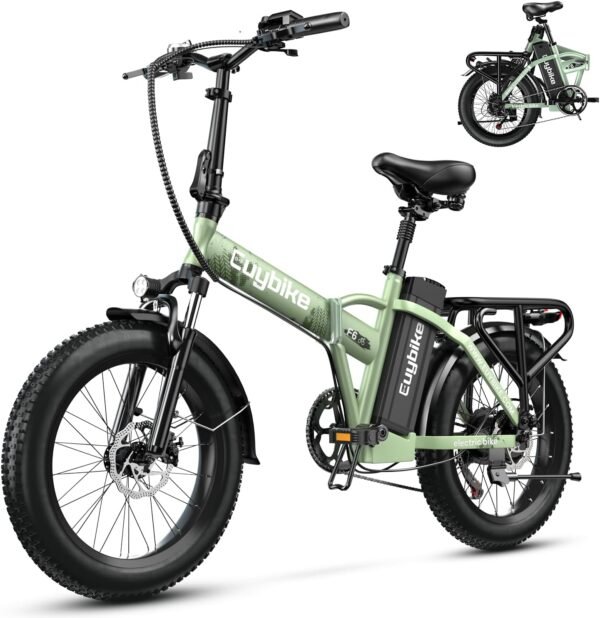 Folding electric bike 1000W | Removable battery 48V 20Ah | Speed 50 km/h | Range 130 km | Fat bike 20” for adults | All-terrain bike for city, beach and snow – Image 5