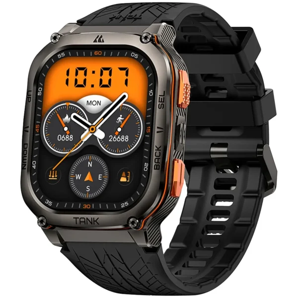 AMAZTIM Military Smart Watch with GPS, 6 Satellite Positioning/Compass, Stainless Steel Body, 50M Waterproof, 480mAh Extra-large battery, Answer/Make Call, 2" AMOLED Screen, Compatible for Android iOS – Image 6