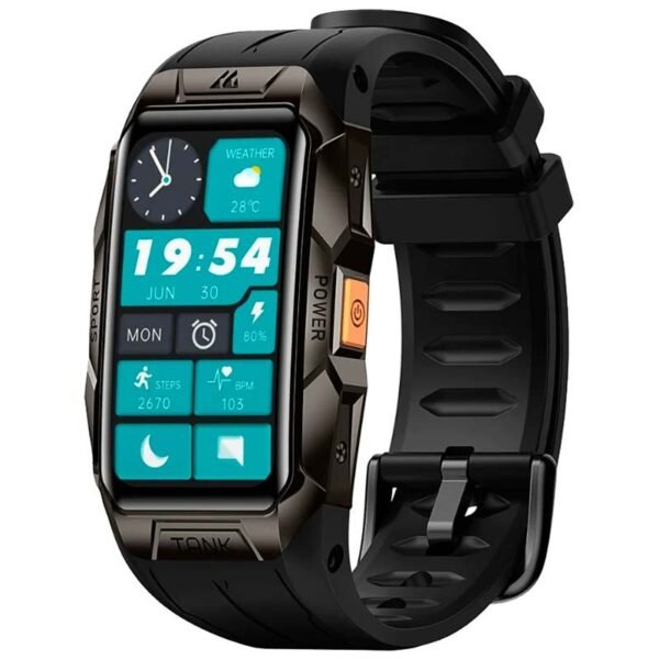 Montre connectée GPS KOSPET Tank X2 Ultra, verre incurvé 3D, monocoque en acier inoxydable, positionnement par 6 satellites, boussole, étanche à 50 m, répondre/passer un appel, écran AMOLED 1,64"