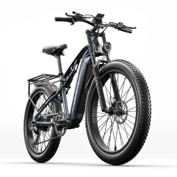 Boxer Electric Bike for Adults 960W, 48V 20AH Battery Ebike, Full Suspension 26" Fat Tire E Bike, 28MPH 80Miles Range Mountain Electric Bicycle, 7 Speed Hydraulic Disc Brakes